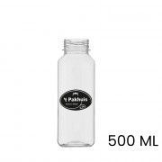 Saft- & Smoothie Flasche, bedruckt, 4-eckig, 500 ml