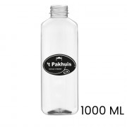 Saft- & Smoothie Flasche, bedruckt, 4-eckig, 1.000 ml