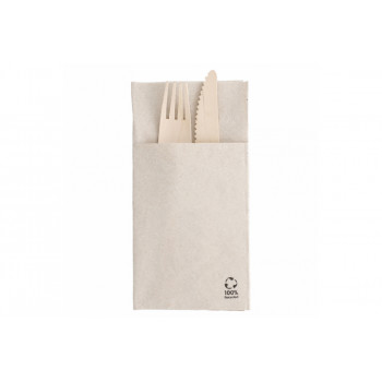 Besteck-Serviette, recycelt, 40 x 40 cm, 2-lagig, 1/8 Falz