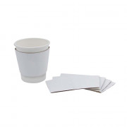 Kaffeebecher-Sleeve, 8oz, Kraft weiß